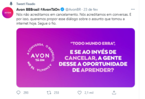 Avon nas redes